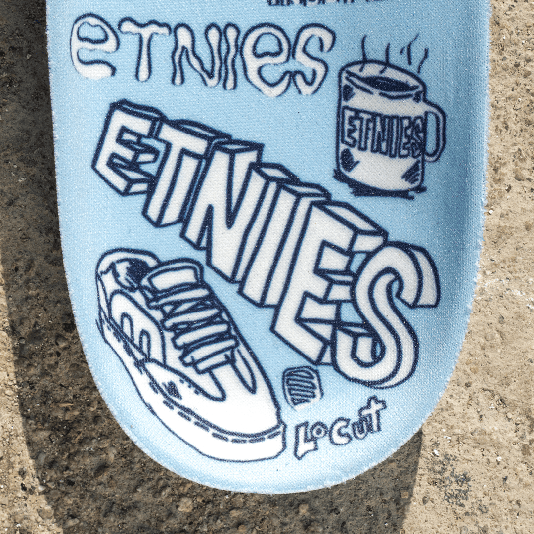 Skate Shoes in Baby Blue, Locut Vulc x Fos | etnies Canada etnies Skate Original Sustainability Gear