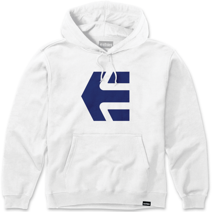 Classic icon pullover white/blue – men's pullover | etnies Official Screen Hooded Fleece Etnies Skate Original Sustainability Gear