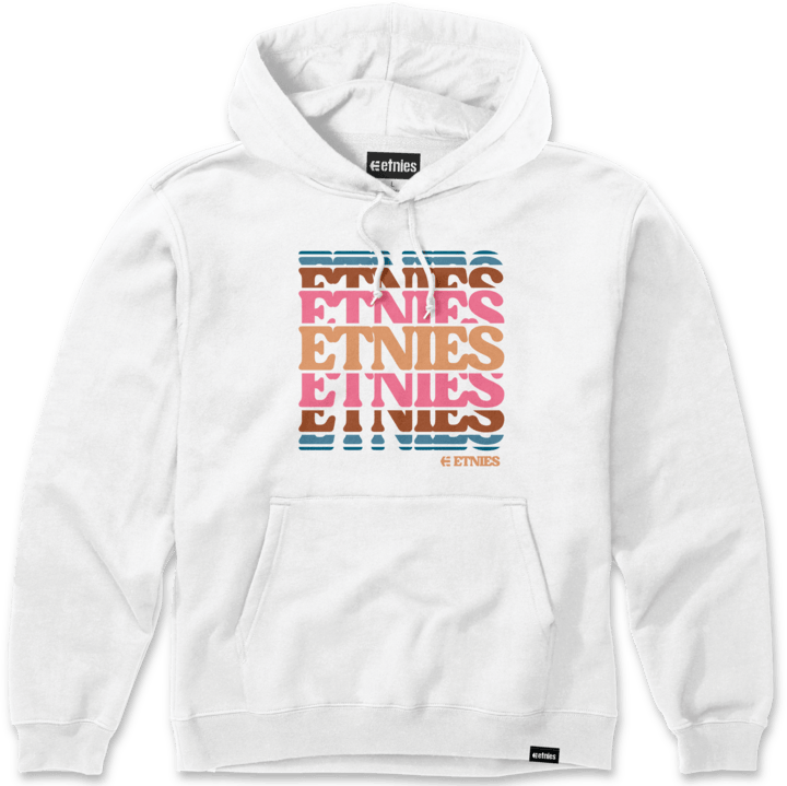Retro stack pullover white – men's pullover | etnies Official Screen Hooded Fleece Etnies Skate Original Sustainability Gear