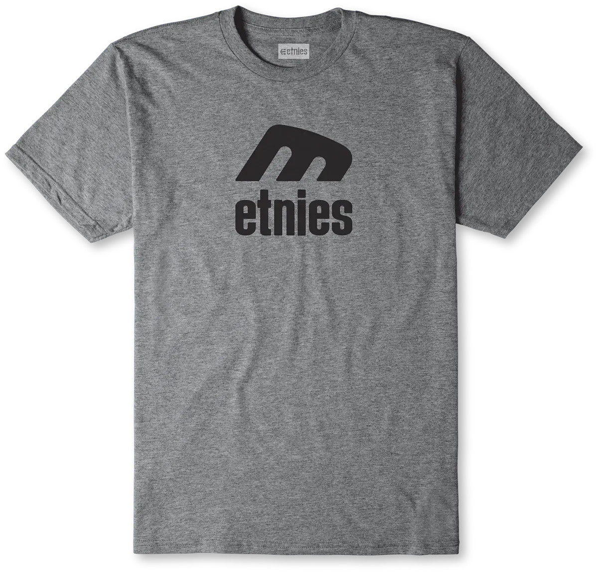 Icon E Kids Tee Grey Black Short Sleeve | etnies Official S/S Basic T-Shirt Etnies Skate Original Sustainability Gear