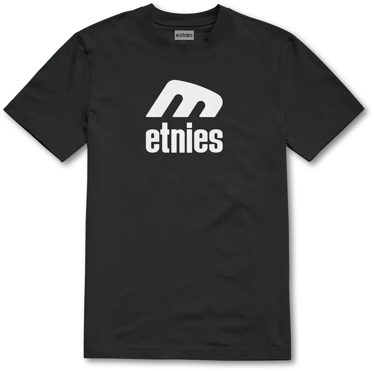 Icon E Kids Tee Black White Short Sleeve | etnies Official S/S Basic T-Shirt Etnies Skate Original Sustainability Gear