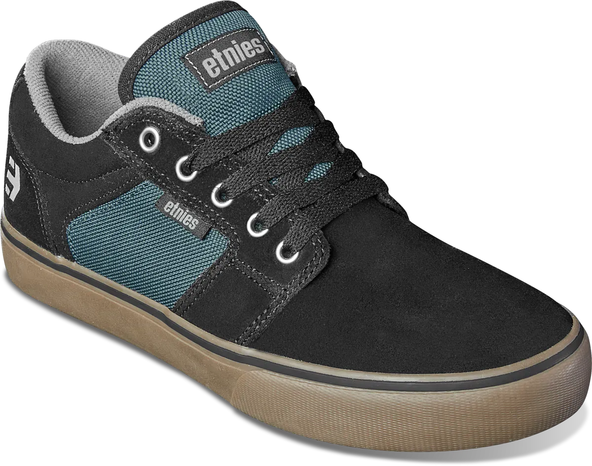 Barge LS Kids Low - Top Shoe Black Teal | etnies Official Low-Top Shoe Etnies Skate Original Sustainability Gear