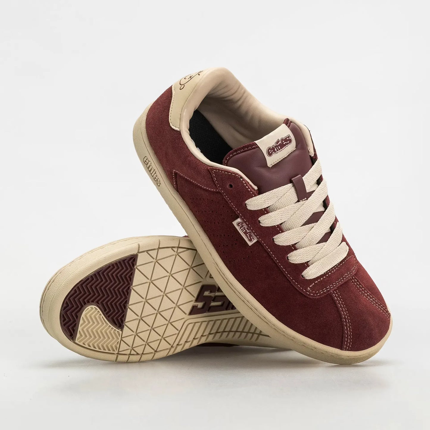 Scam Skate Shoe Burgundy Tan Low - Top | etnies Official Low-Top Shoe Etnies Skate Original Sustainability Gear