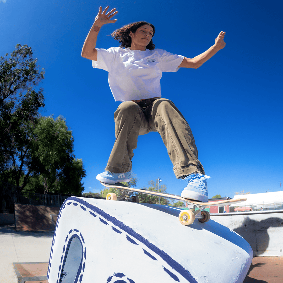 Skate Shoes in Baby Blue, Locut Vulc x Fos | etnies Canada etnies Skate Original Sustainability Gear