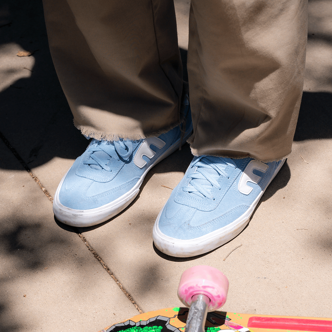 Skate Shoes in Baby Blue, Locut Vulc x Fos | etnies Canada etnies Skate Original Sustainability Gear