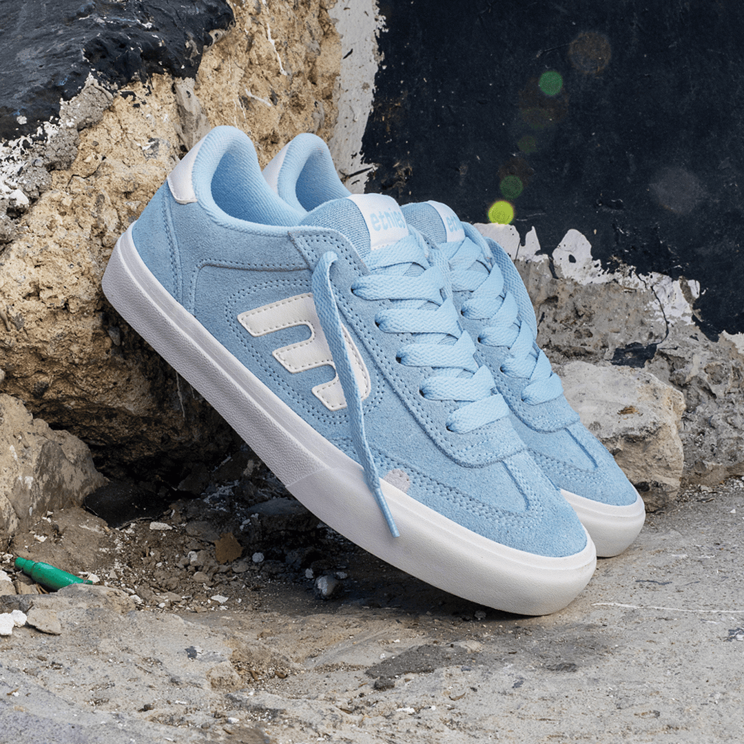 Skate Shoes in Baby Blue, Locut Vulc x Fos | etnies Canada etnies Skate Original Sustainability Gear