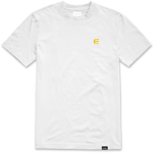 Team embroidery tee white yellow - men's t-shirt - etnies