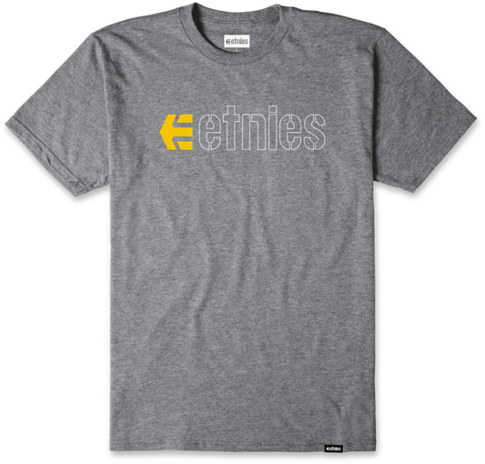 Ecorp tee light grey yellow - men's t-shirt - etnies