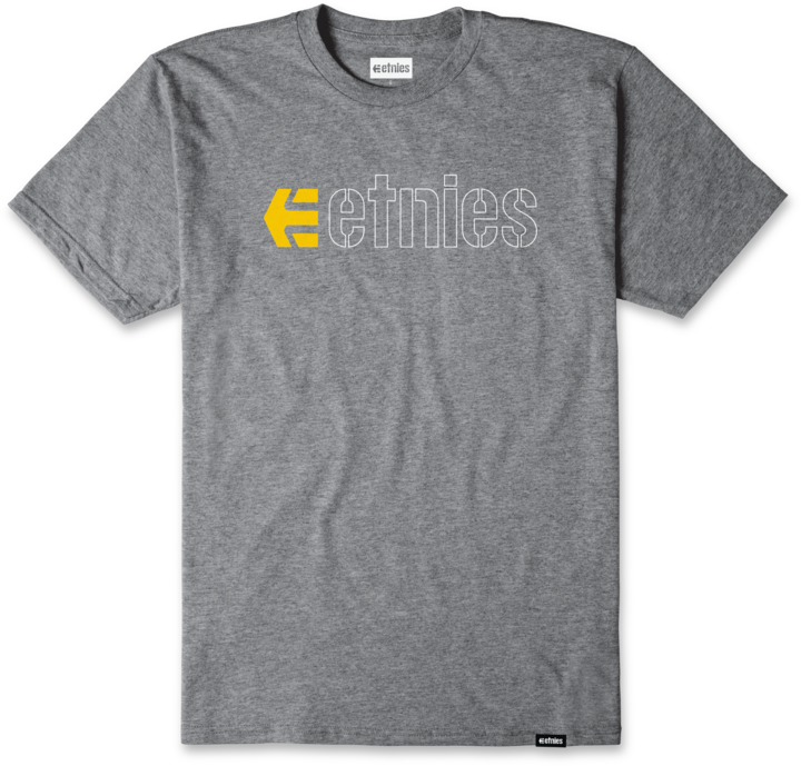 Ecorp tee light grey yellow - men's t-shirt - etnies