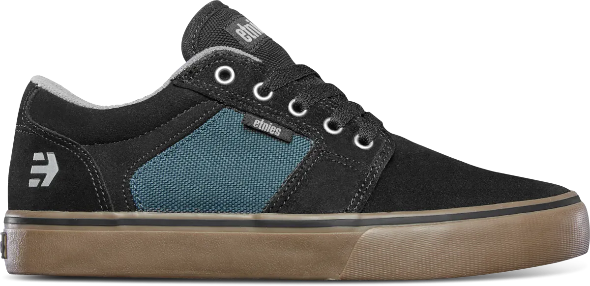 Barge LS Kids Low - Top Shoe Black Teal | etnies Official Low-Top Shoe Etnies Skate Original Sustainability Gear