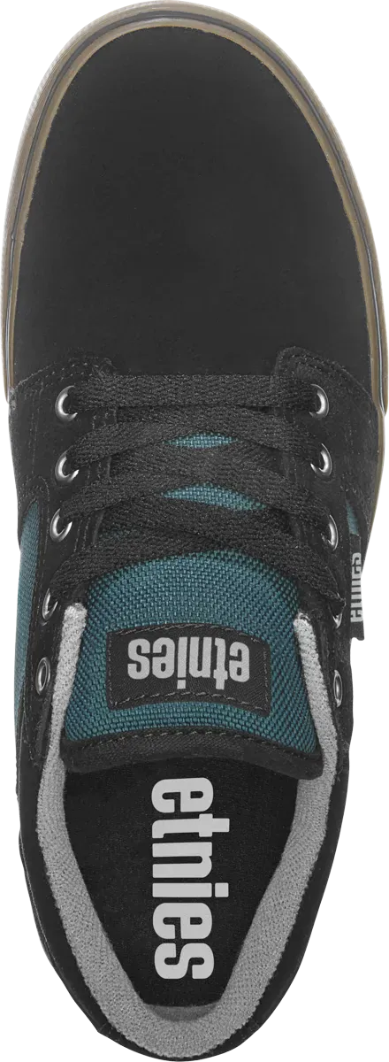 Barge LS Kids Low - Top Shoe Black Teal | etnies Official Low-Top Shoe Etnies Skate Original Sustainability Gear